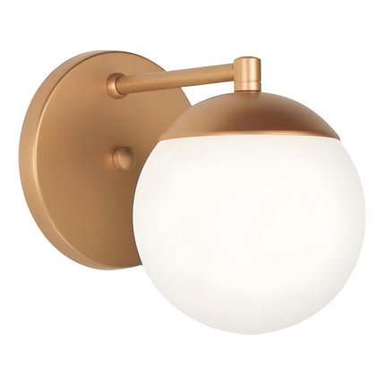 Arandela de Pared Dorada Globo Vidrio Opalino
