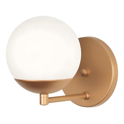 Arandela de Pared Dorada Globo Vidrio Opalino