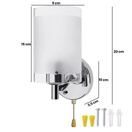 Arandela de Pared Cromada con interruptor Bivolt