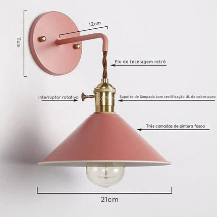 Arandela de Pared Industrial Macarrones con Lámpara