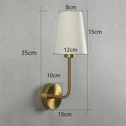 Arandela de Pared Interior Lampara Retro Metal y Lino