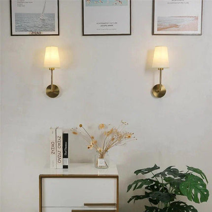 Arandela de Pared Interior Lampara Retro Metal y Lino