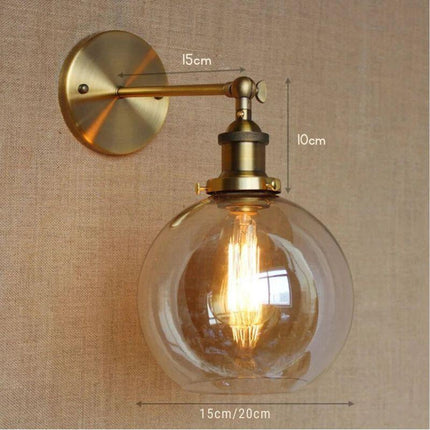 Arandela Industrial Dorada Metal y Vidrio