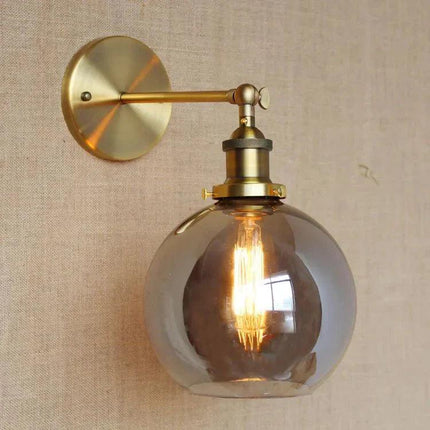 Arandela Industrial Dorada Metal y Vidrio