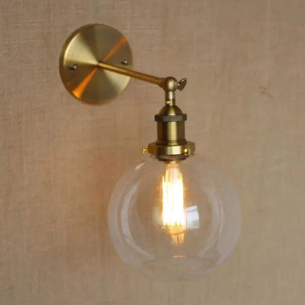 Arandela Industrial Dorada Metal y Vidrio