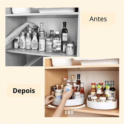 Bandeja Organizadora Decorativa para Cocina Redonda Giratoria 