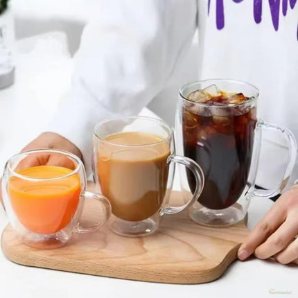 Taza de Vidrio de Pared Doble Rincón del Café Té - Armonía del Hogar