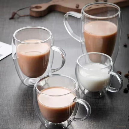 Taza de Vidrio de Pared Doble Rincón del Café Té - Armonía del Hogar