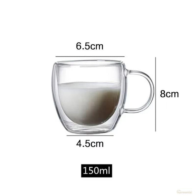 Taza de Vidrio de Pared Doble Rincón del Café Té - Armonía del Hogar