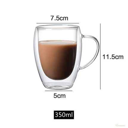 Taza de Vidrio de Pared Doble Rincón del Café Té - Armonía del Hogar