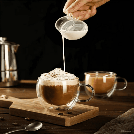 Taza de Vidrio de Pared Doble Rincón del Café Té - Armonía del Hogar