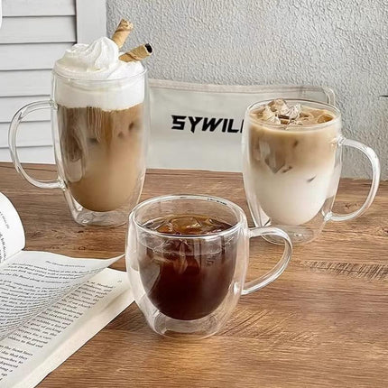 Taza de Vidrio de Pared Doble Rincón del Café Té - Armonía del Hogar