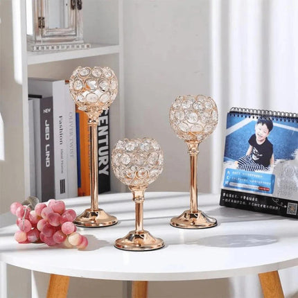 Candelabro vela dorado para mesa - Decoración