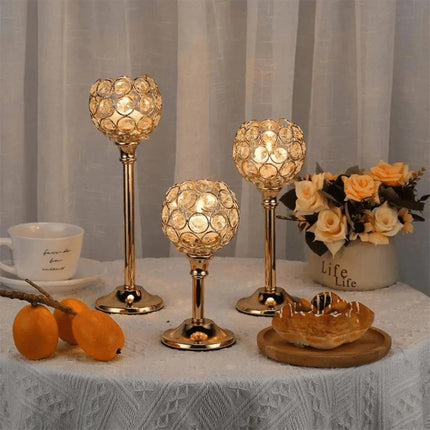 Candelabro vela dorado para mesa - Decoración