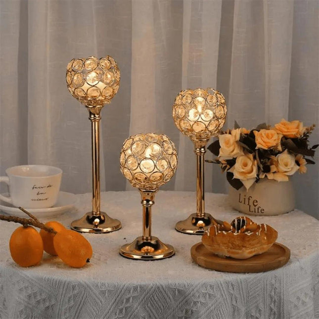 Candelabro vela dorado para mesa - Decoración