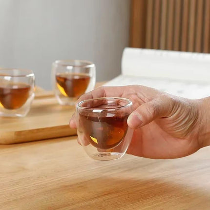 Vaso de Vidrio de Pared Doble Rincón del Café y Té - Zenithi Hogar