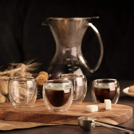 Vaso de Vidrio de Pared Doble Rincón del Café y Té - Zenithi Hogar