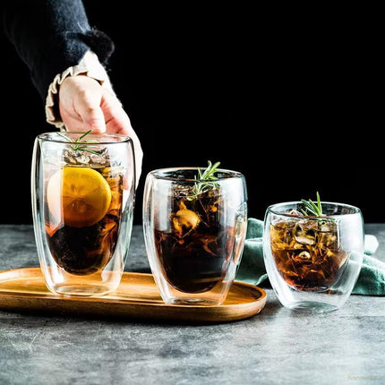 Vaso de Vidrio de Pared Doble Rincón del Café y Té - Zenithi Hogar