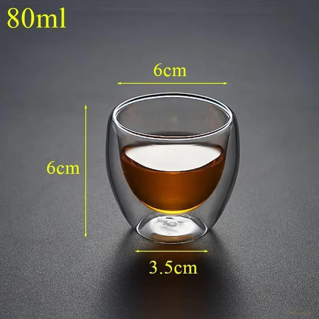 Vaso de Vidrio de Pared Doble Rincón del Café y Té - Zenithi Hogar