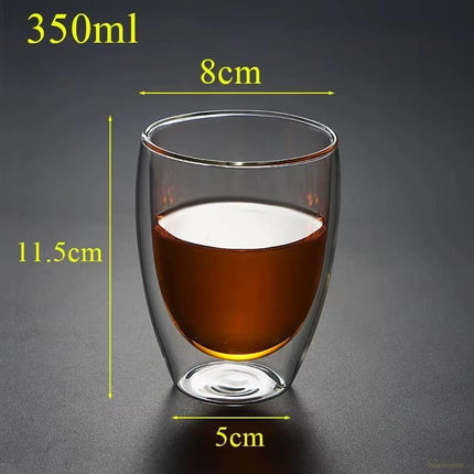 Vaso de Vidrio de Pared Doble Rincón del Café y Té - Zenithi Hogar
