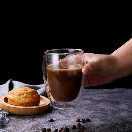 Vaso de Vidrio de Pared Doble Rincón del Café y Té - Zenithi Hogar