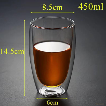 Vaso de Vidrio de Pared Doble Rincón del Café y Té - Zenithi Hogar