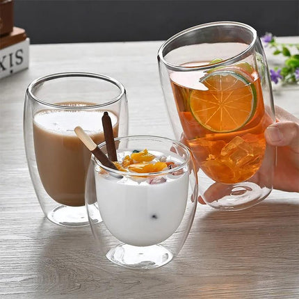 Vaso de Vidrio de Pared Doble Rincón del Café y Té - Zenithi Hogar