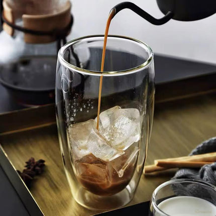 Vaso de Vidrio de Pared Doble Rincón del Café y Té - Zenithi Hogar