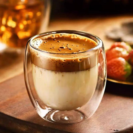 Vaso de Vidrio de Pared Doble Rincón del Café y Té - Zenithi Hogar