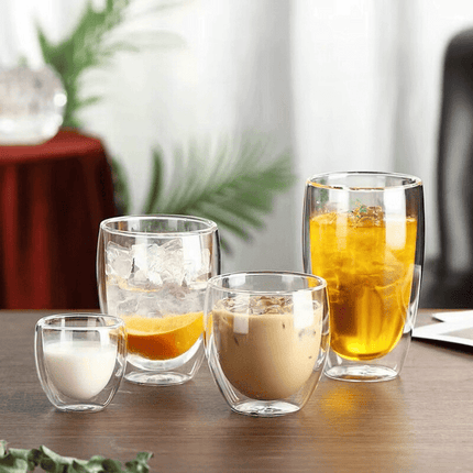 Vaso de Vidrio de Pared Doble Rincón del Café y Té - Zenithi Hogar