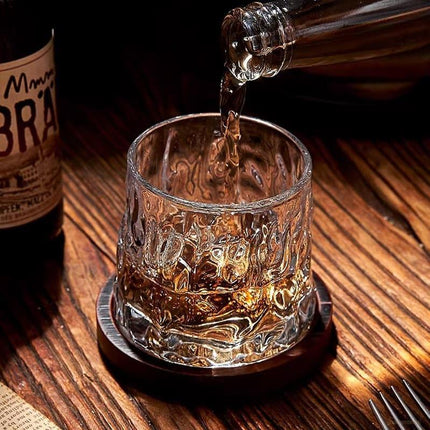 Copa de Whisky Cristal con Base Rotativa Bar en Casa - Zenithi Hogar
