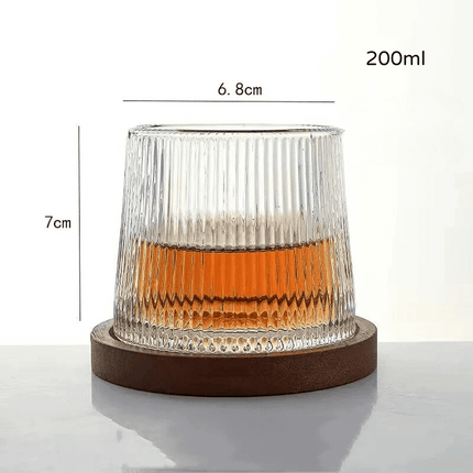 Copa de Whisky Cristal con Base Rotativa Bar en Casa - Zenithi Hogar