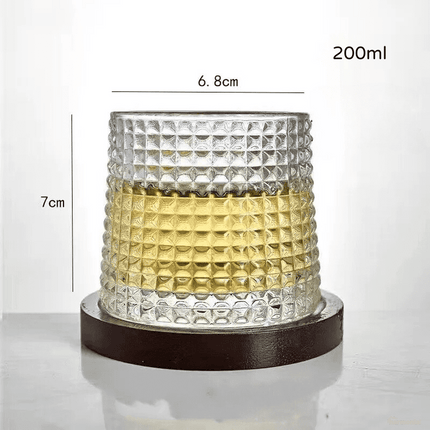 Copa de Whisky Cristal con Base Rotativa Bar en Casa - Zenithi Hogar