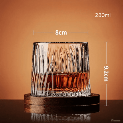Copa de Whisky Cristal con Base Rotativa Bar en Casa - Zenithi Hogar