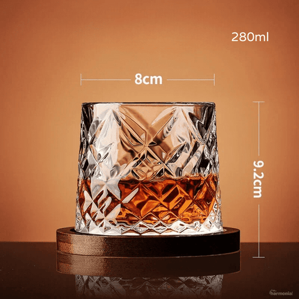 Copa de Whisky Cristal con Base Rotativa Bar en Casa - Zenithi Hogar