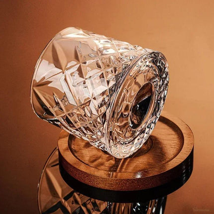 Copa de Whisky Cristal con Base Rotativa Bar en Casa - Zenithi Hogar