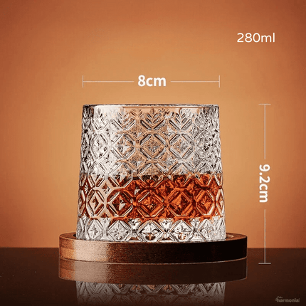 Copa de Whisky Cristal con Base Rotativa Bar en Casa - Zenithi Hogar