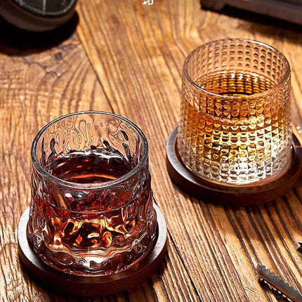 Copa de Whisky Cristal con Base Rotativa Bar en Casa - Zenithi Hogar