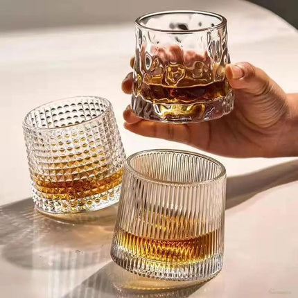 Copa de Whisky Cristal con Base Rotativa Bar en Casa - Zenithi Hogar