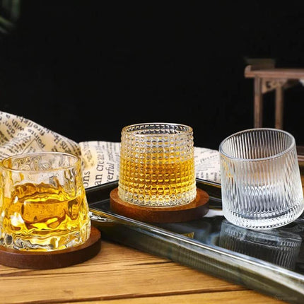 Copa de Whisky Cristal con Base Rotativa Bar en Casa - Zenithi Hogar