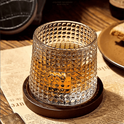 Copa de Whisky Cristal con Base Rotativa Bar en Casa - Zenithi Hogar