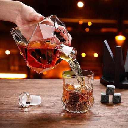 Decantador de Vino y Whisky Vidrio Diamante Home Bar - Zenithi Hogar