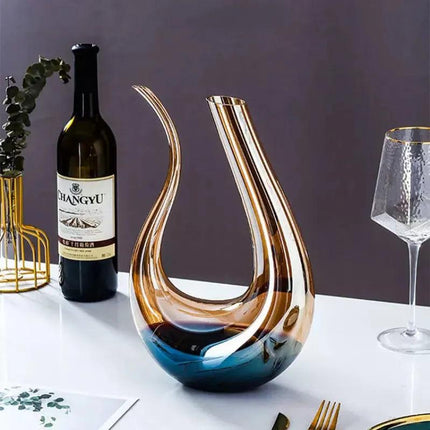 Decantador de Vino Recipiente de Vidrio Cisne Decantador Ámbar - Zenithi Hogar