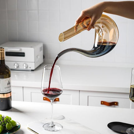 Decantador de Vino Recipiente de Vidrio Cisne Decantador Ámbar - Zenithi Hogar