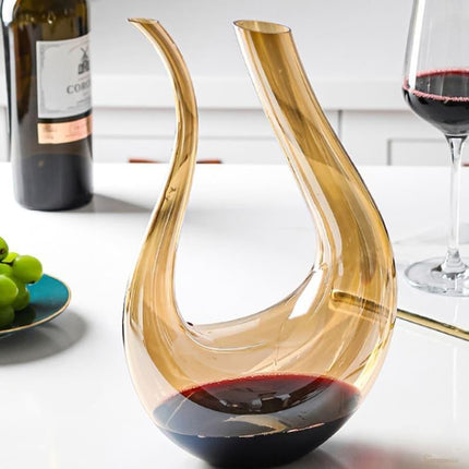 Decantador de Vino Recipiente de Vidrio Cisne Decantador Ámbar - Zenithi Hogar