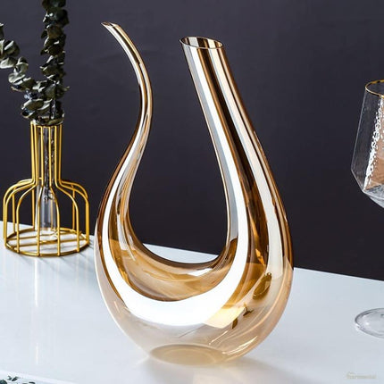 Decantador de Vino Recipiente de Vidrio Cisne Decantador Ámbar - Zenithi Hogar