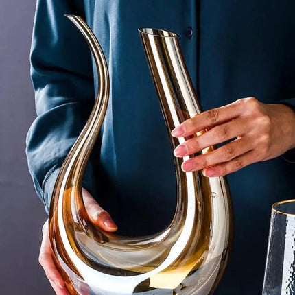 Decantador de Vino Recipiente de Vidrio Cisne Decantador Ámbar - Zenithi Hogar