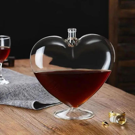 Decantador de Vino y Whisky Corazón de Vidrio - Zenithi Hogar