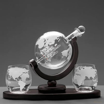 Decantador de Whisky Globo Conjunto Recipiente de Vidrio - Zenithi Hogar