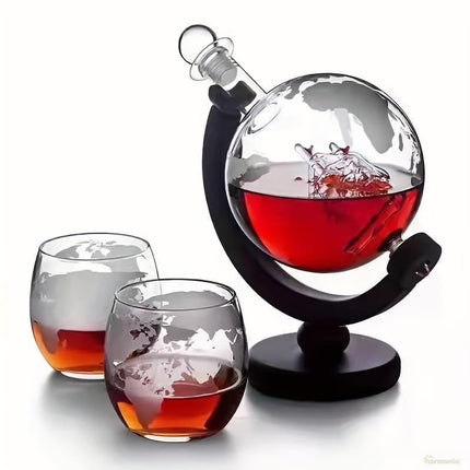 Decantador de Whisky Globo Conjunto Recipiente de Vidrio - Zenithi Hogar